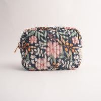 Quilted Accessories Small Bag - NAVY BLOOM