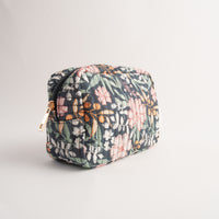 Quilted Accessories Small Bag - NAVY BLOOM