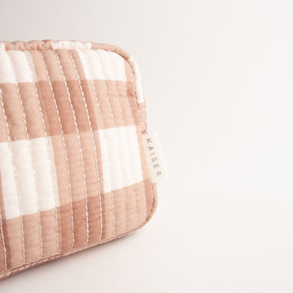 Quilted Accessories Small Bag - CAMEL GINGHAM