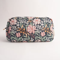 Quilted Accessories Bag - NAVY BLOOM