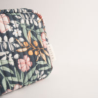 Quilted Accessories Bag - NAVY BLOOM
