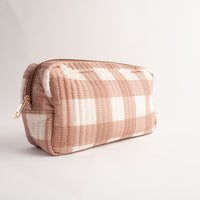 Quilted Accessories Large Bag - CAMEL GINGHAM