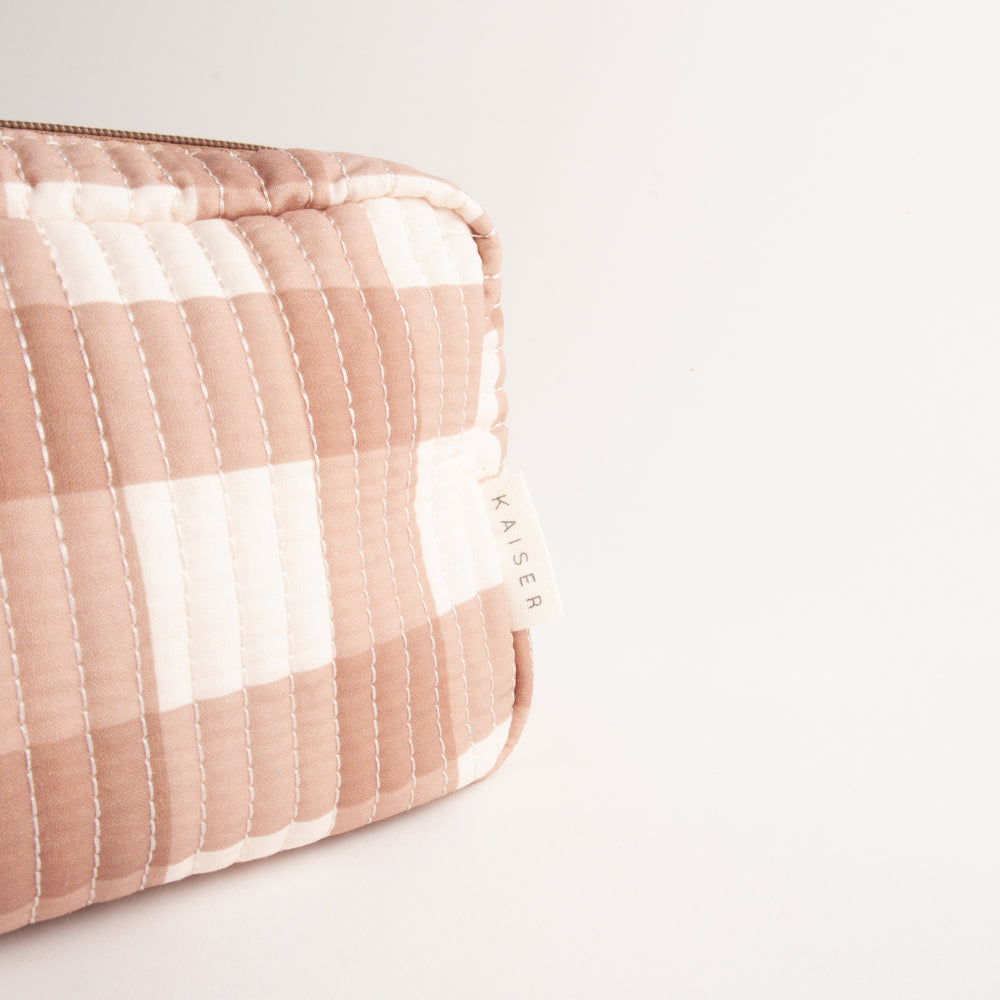 Quilted Accessories Large Bag - CAMEL GINGHAM