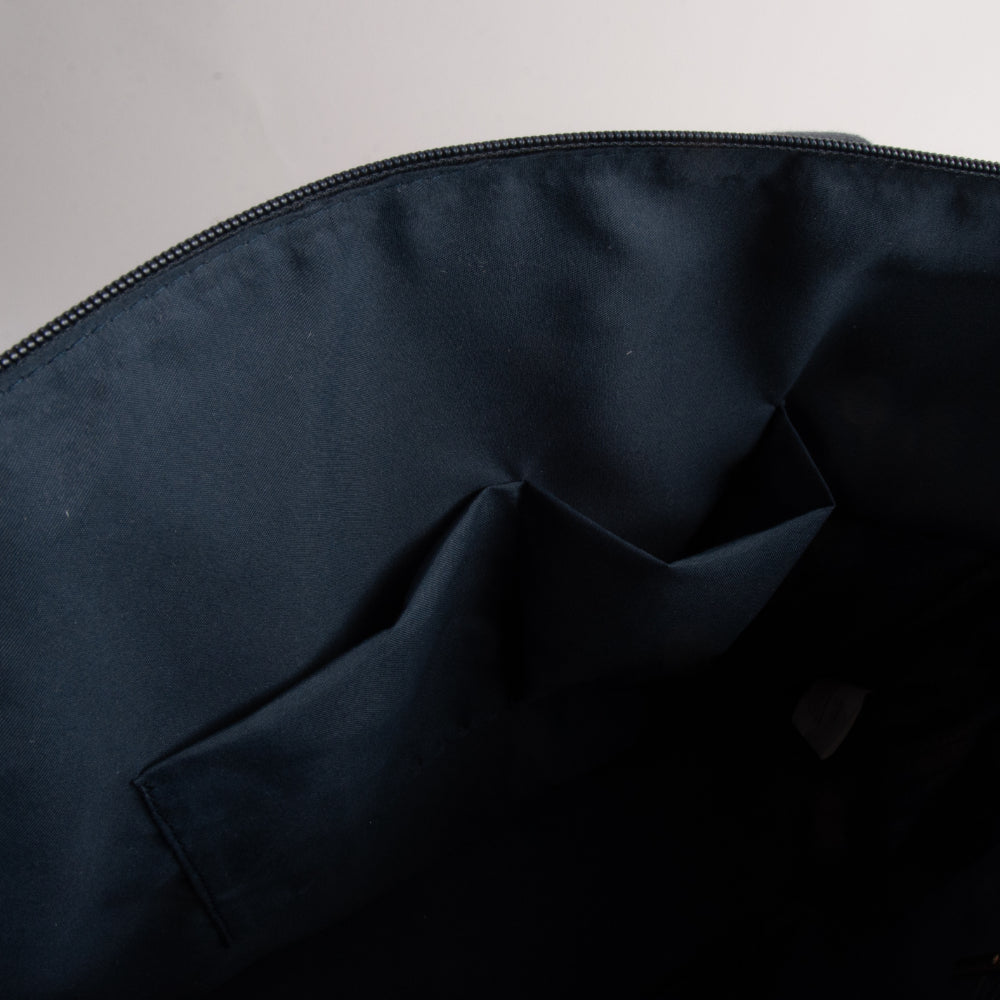 Quilted Tote Handbag - NAVY BLOOM