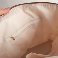 Quilted Tote Handbag - CAMEL GINGHAM