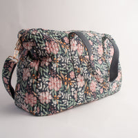 Quilted Overnight Bag - NAVY BLOOM