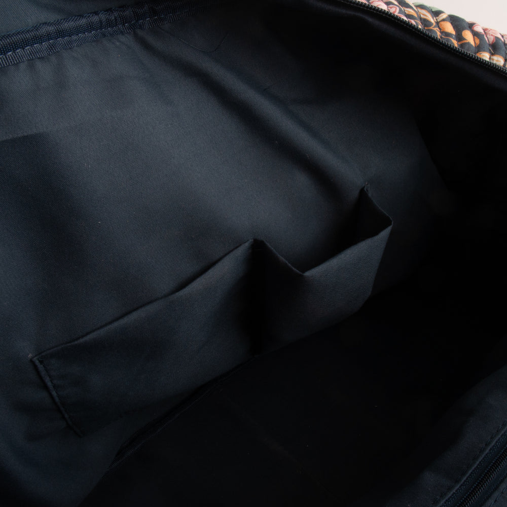 Quilted Overnight Bag - NAVY BLOOM