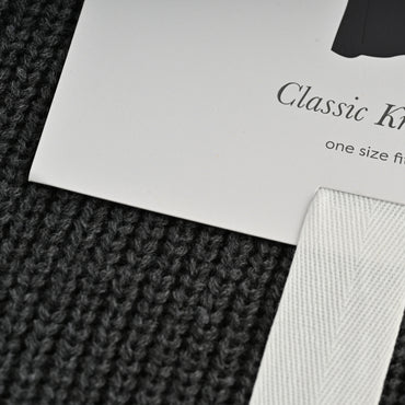 Classic Knit Poncho - CHARCOAL