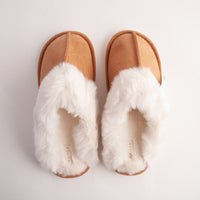 Closed Toe Fluffy slipper - TAN