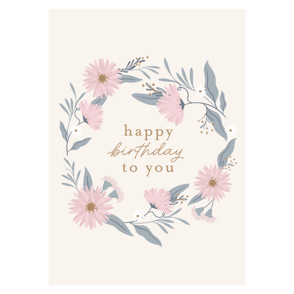 Greeting Card Garden Meadow - BIRTHDAY WREATH