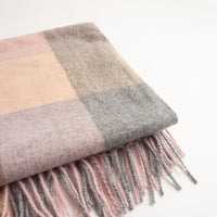 Winter Checked Scarf  - PINK/GREY