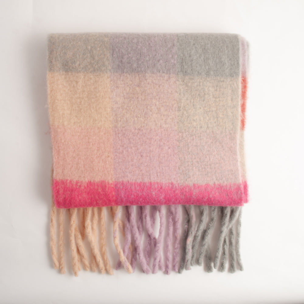 Chunky Scarf  - PINK CHECK