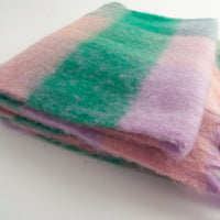 Chunky Scarf  - GREEN/ LILAC CHECK