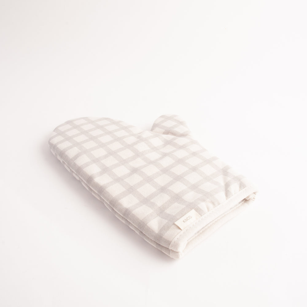 K&Co Home Collection Oven Mitt - GREY CHECK