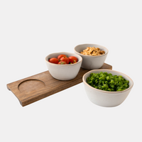 K&Co Slate Home 3 Bowl Serve Tray