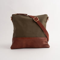 Kaiser Canvas Square Shoulder Bag - KHAKI