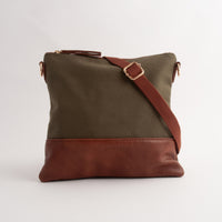Kaiser Canvas Square Shoulder Bag - KHAKI