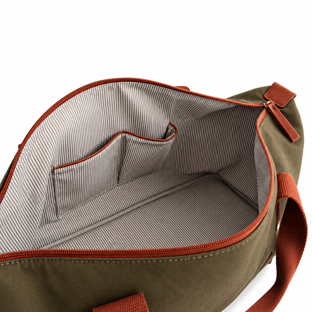 Kaiser Canvas Overnight Travel Bag - KHAKI