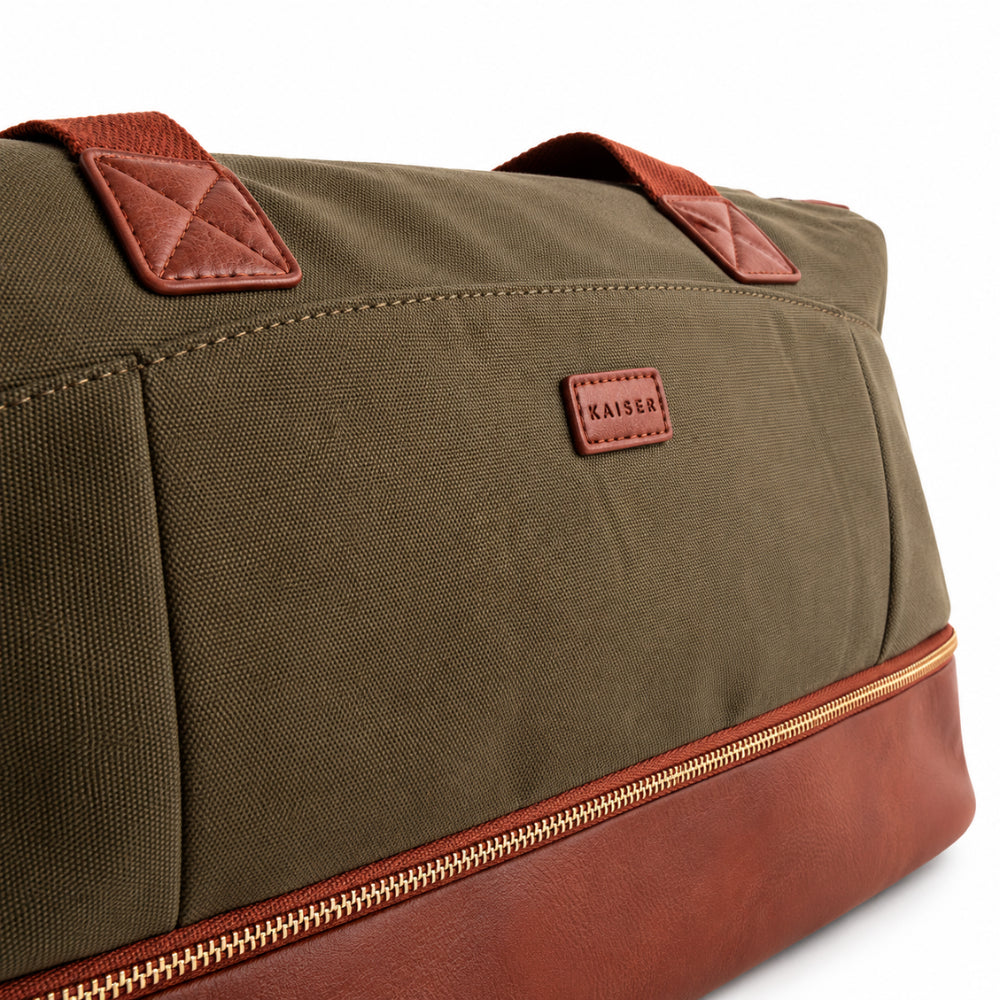 Kaiser Canvas Overnight Travel Bag - KHAKI