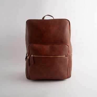 Kaiser Faux Leather Backpack - TAN
