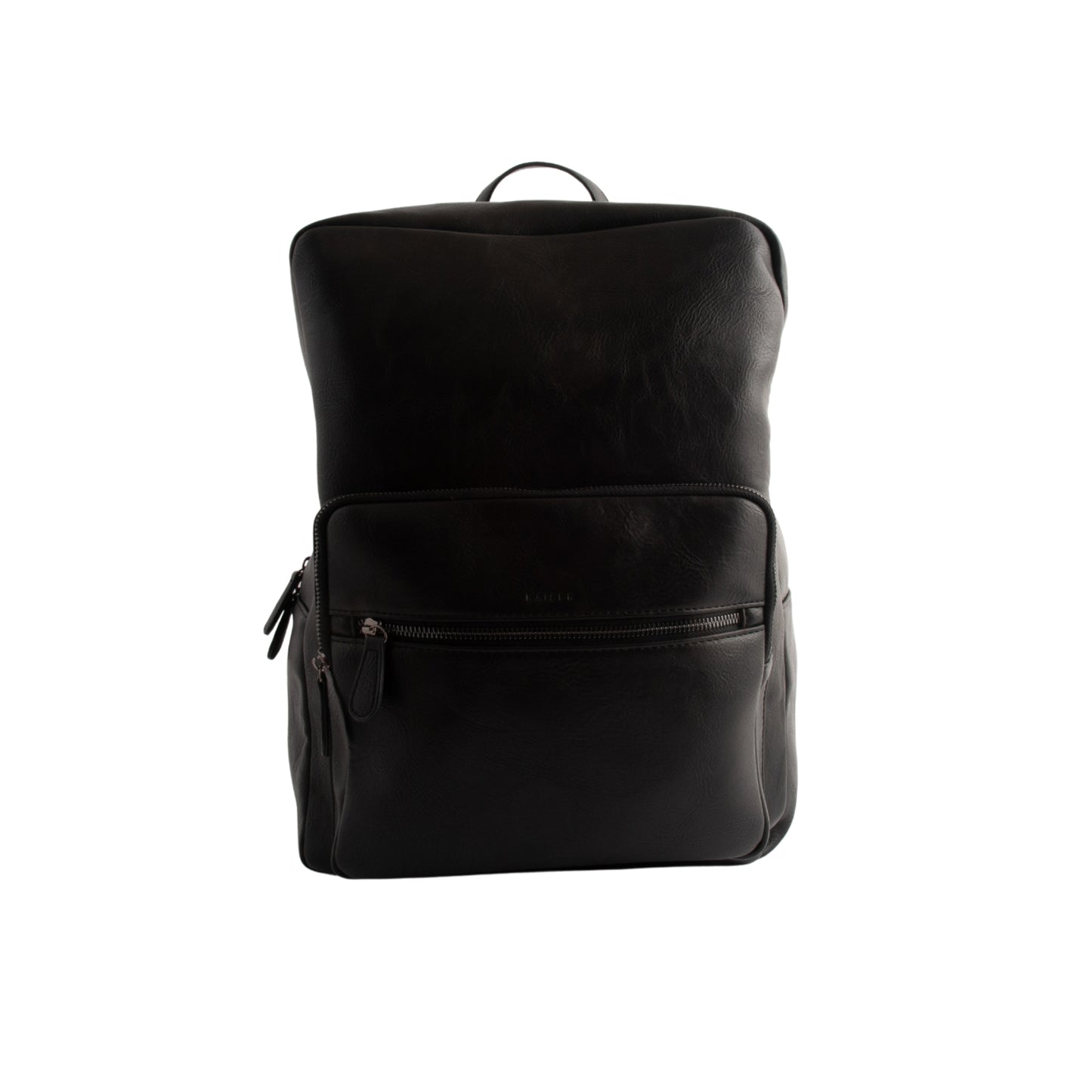 Kaiser Faux Leather Backpack - BLACK