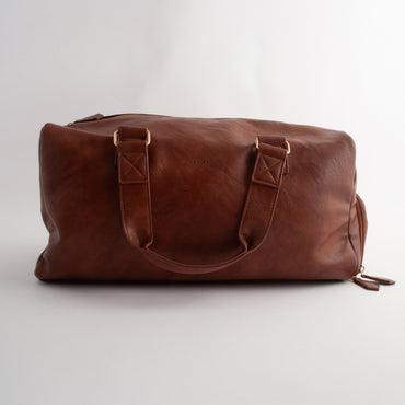 Kaiser Faux Leather Weekender Bag - TAN