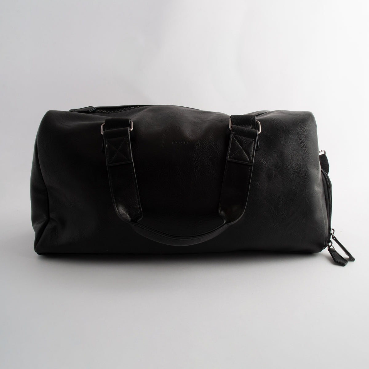 Kaiser Faux Leather Weekender Bag - BLACK