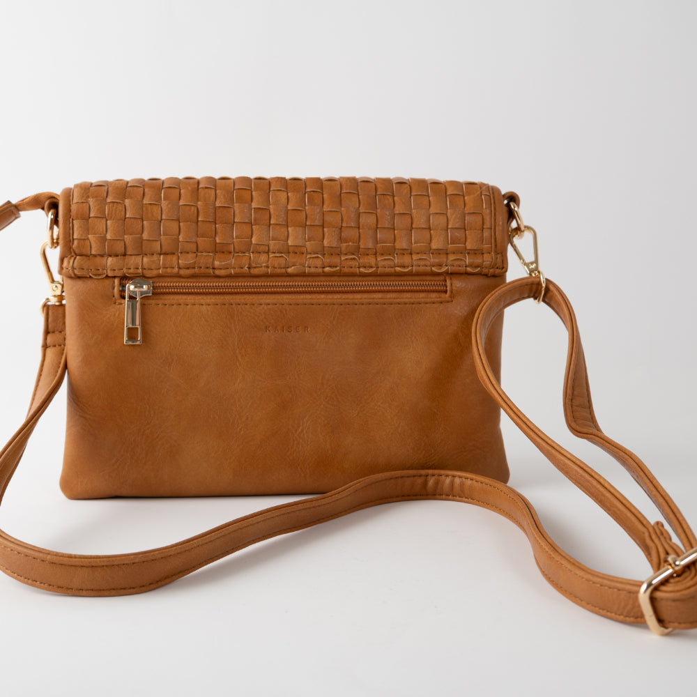 Golden Woven Clutch Bag - TAN