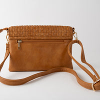 Golden Woven Clutch Bag - TAN