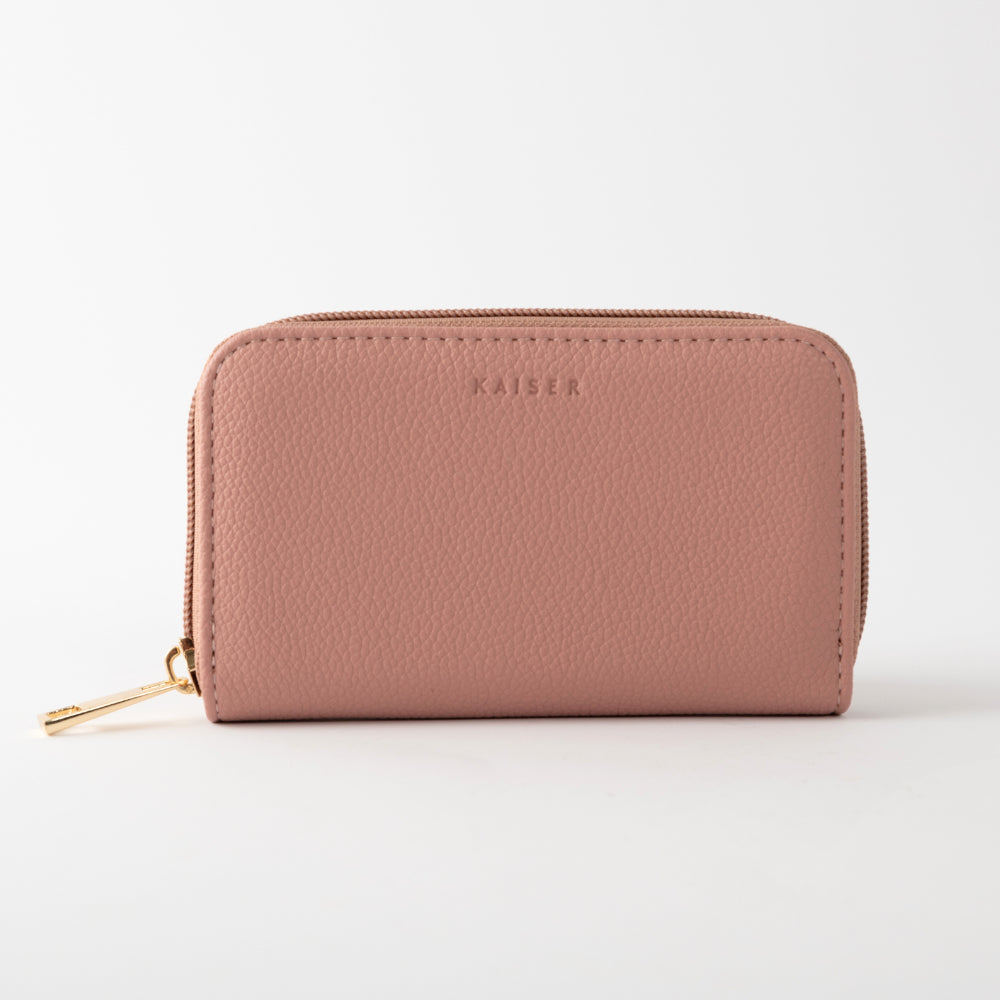 Golden Small Zip Purse - DUSTY ROSE