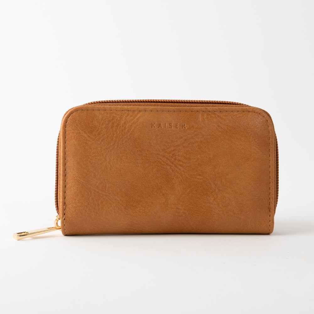 Golden Small Zip Purse - TAN