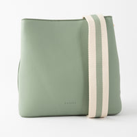Golden Textured Strap Bucket Bag - SAGE