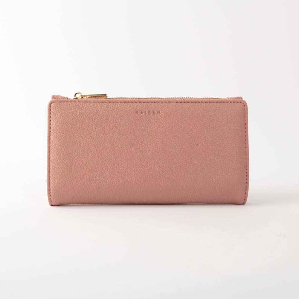 Golden Faux Leather Purse - DUSTY ROSE