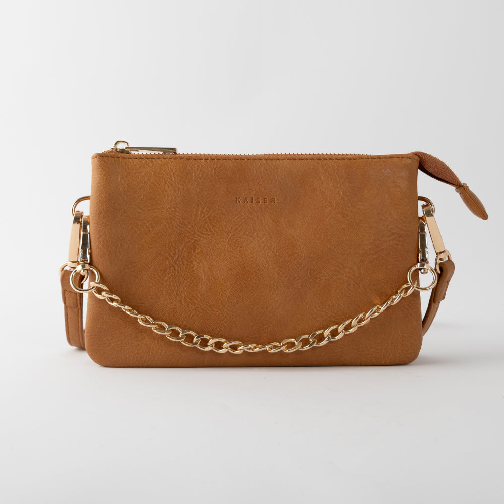 Golden Multi-Gusste Side Bag - TAN