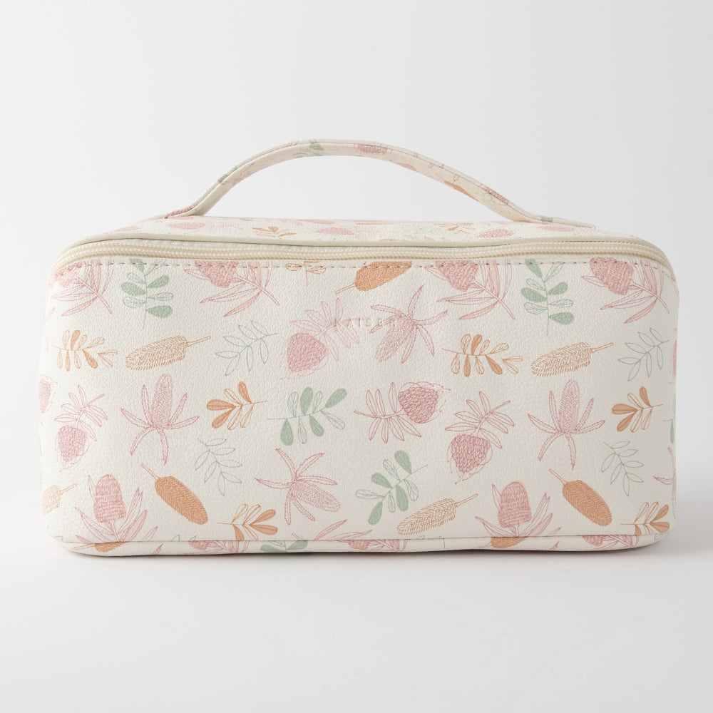 Golden PU Flatlay Toiletry Bag - WARATAH