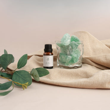 Golden Fragrance Stone & Oil Set - GREEN FLUORITE/GARDINIA