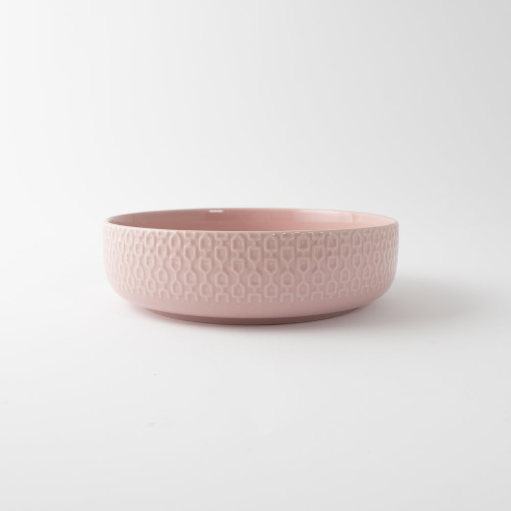 Fleur 2pk Pasta Bowl - PINK TEXTURE