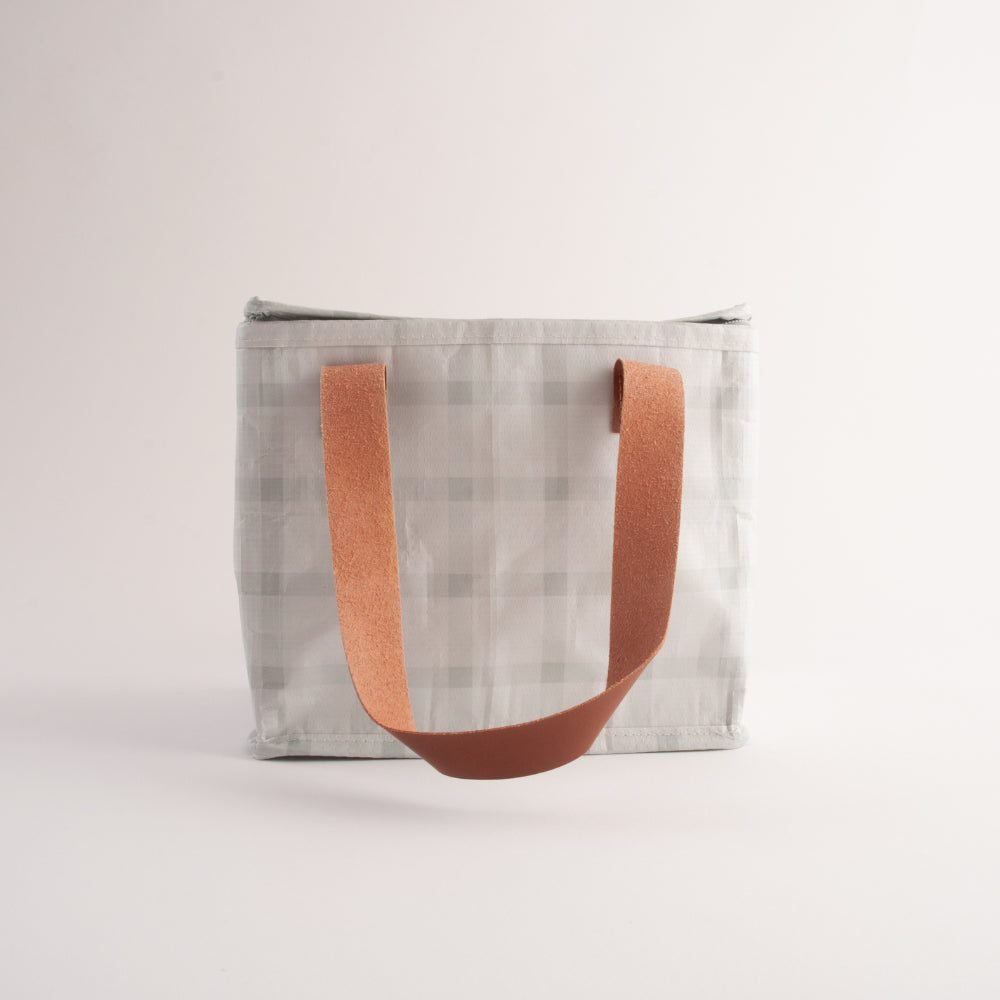 Fleur Reusable Mini Cooler Bag - SAGE CHECK