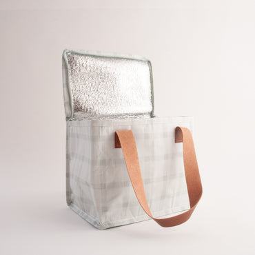 Fleur Reusable Mini Cooler Bag - SAGE CHECK