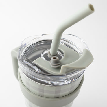 Fleur Large Handled Drink Bottle - SAGE CHECK