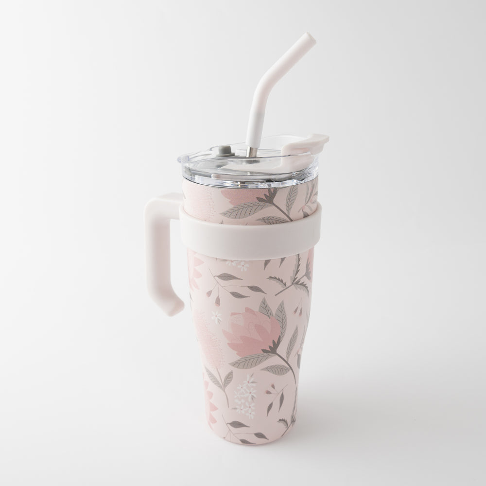 Fleur Large Handled Drink Bottle - BLUSH PROTEA