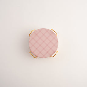 Fleur Round Coaster 4 Set - BLUSH CHECK