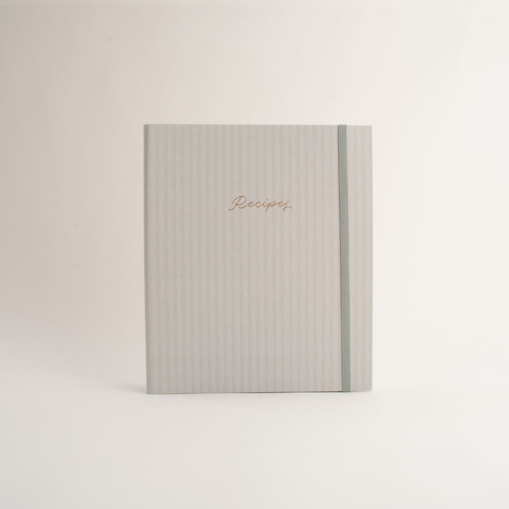Fleur Recipe Binder - GREY PINSTRIPE