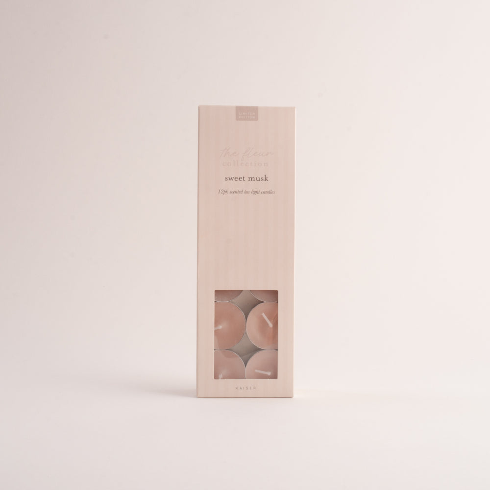 Fleur Scented Tealights 12pk - SWEET MUSK