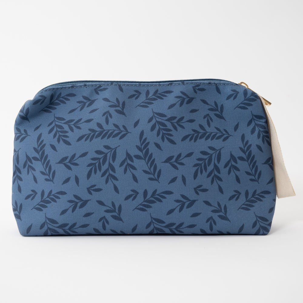 Mist Collective Large Make Up Bag - Blue Leaf