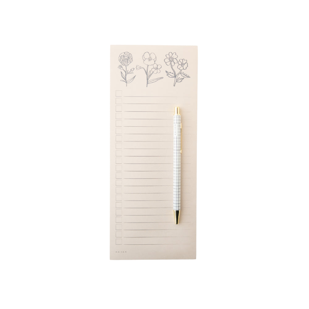Pepper List Notepad With Pen - Wildflowers