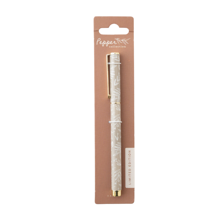 Pepper Printed Pen - Taupe Foliage