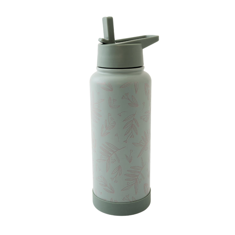 Pepper Large Metal Drink Bottle - Sage Foliage