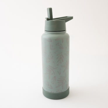 Pepper Large Metal Drink Bottle - Sage Foliage