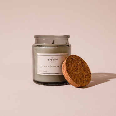 Pepper 160gm Candle - Lime & Lemongrass